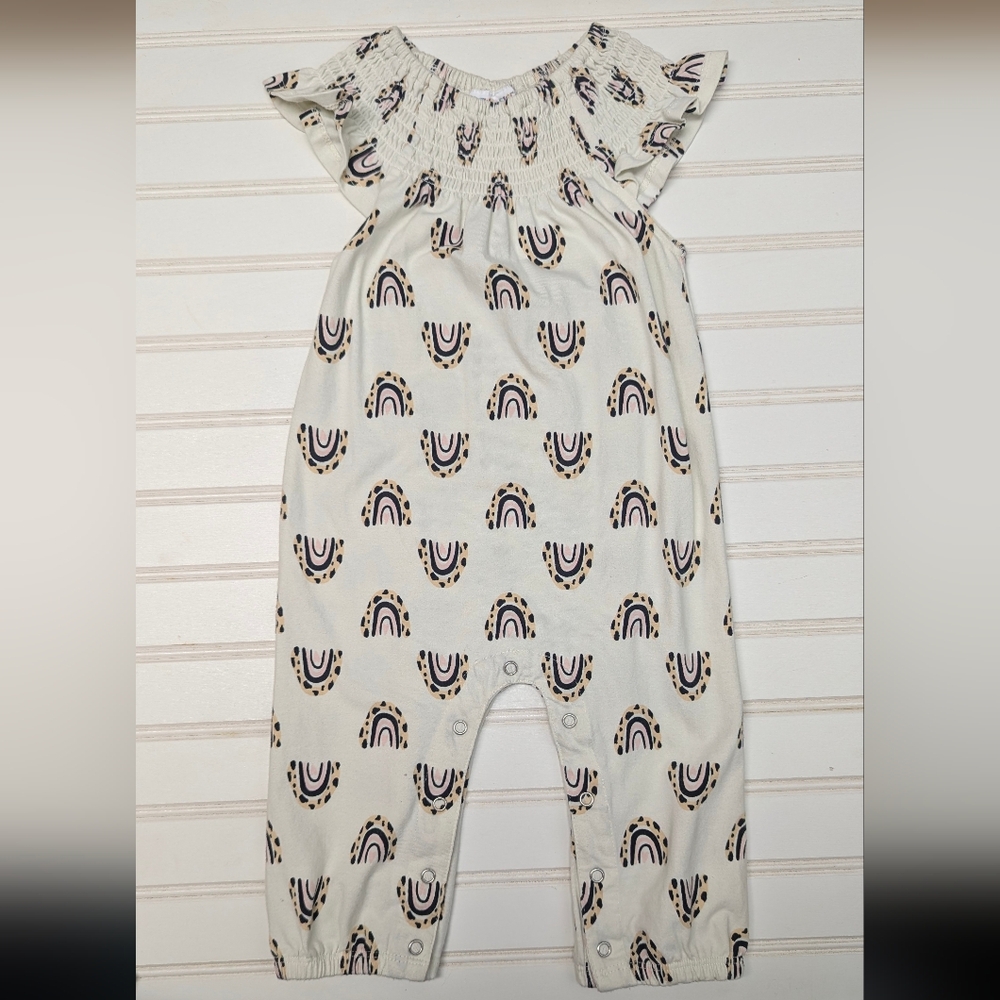 Charlie Paige Cream and Black Baby Romper